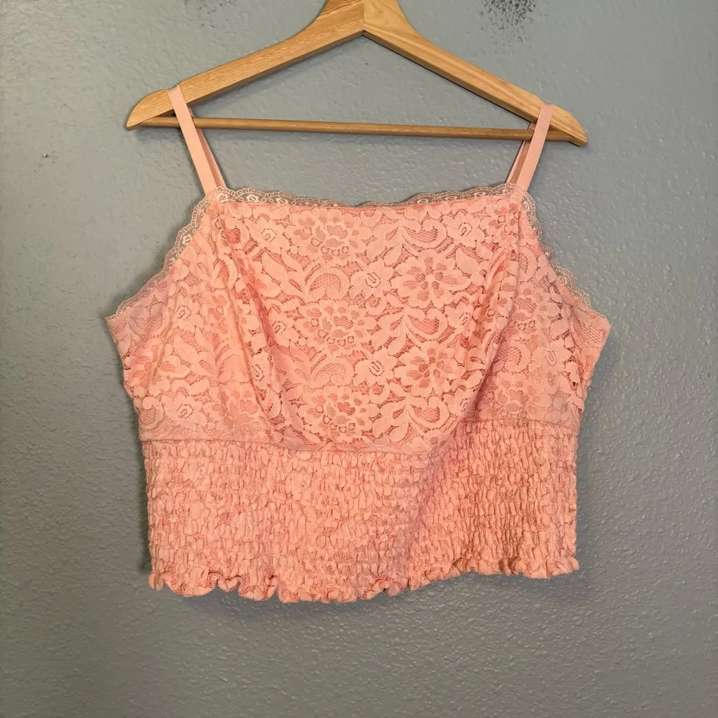 Torrid 2 Pack Lace‎ Cropped Square Neck Tank Tops Black Pink - Image 5