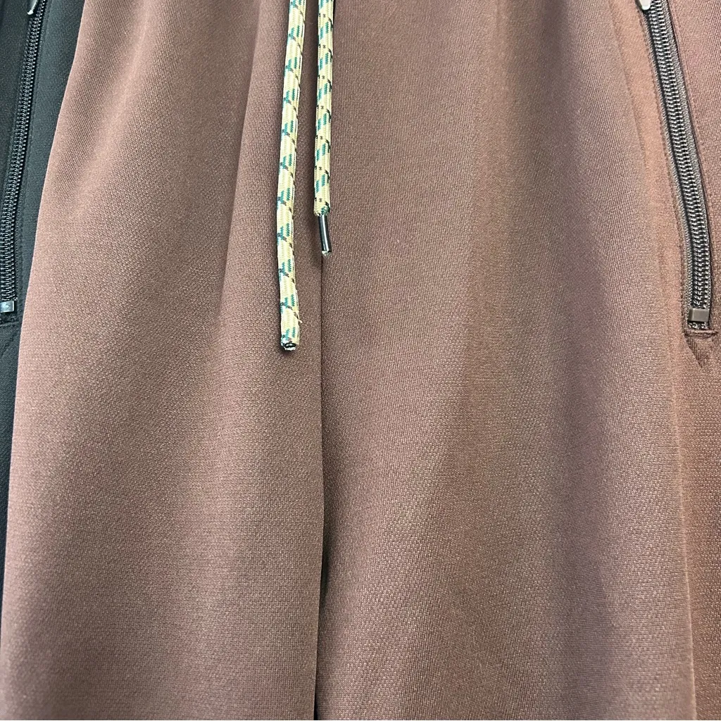 House Of Sunny| Another Day Brand Embroidered Woven Joggers Bottoms Large Brown - Image 3