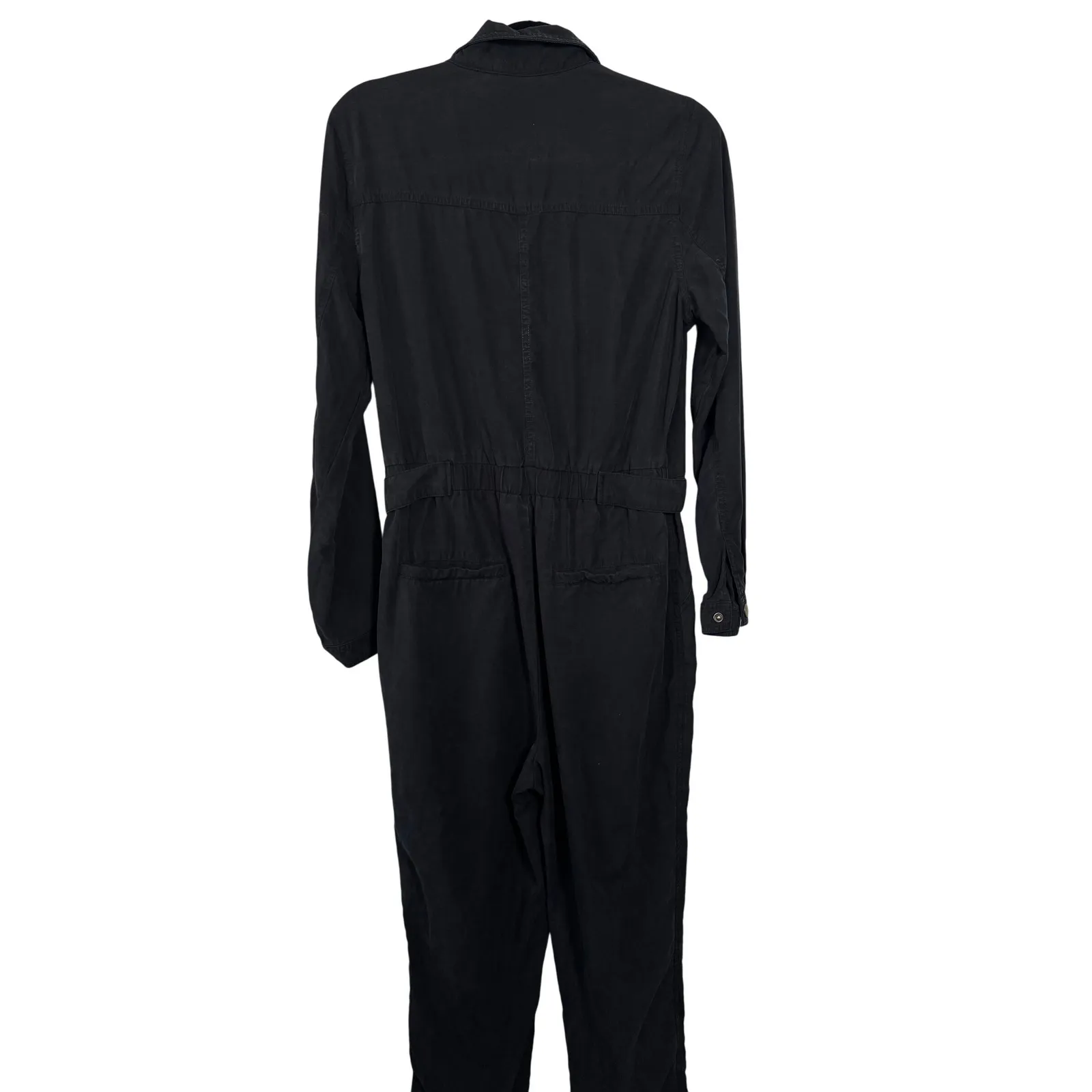 ASTR The Label Black Utility Jumpsuit‎ Button Front Belted Linen Blend Size M Size M - Image 4