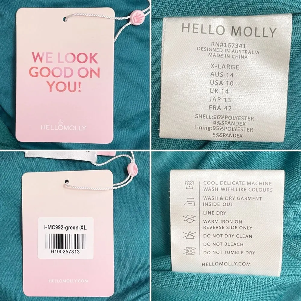 NWT Hello Molly Fashion Standard One-Shoulder Maxi Dress Emerald Green Size 10 - Image 12