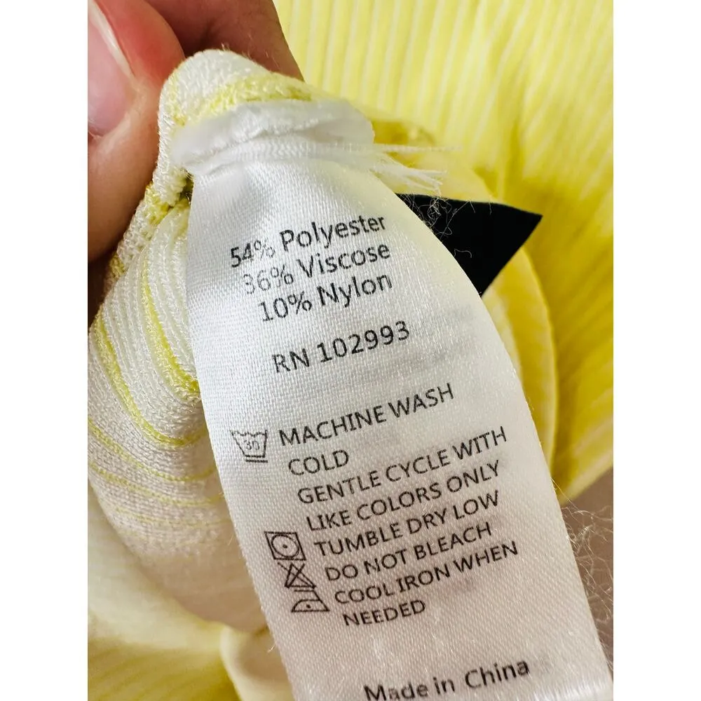 JASON WU Women's Light Yellow Ribbed Knit Sleeveless Form - Image 12