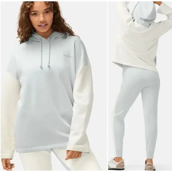 NWT Outdoor Voices Soft Cotton Oversized Hoodie in Dove/Bone - Image 2