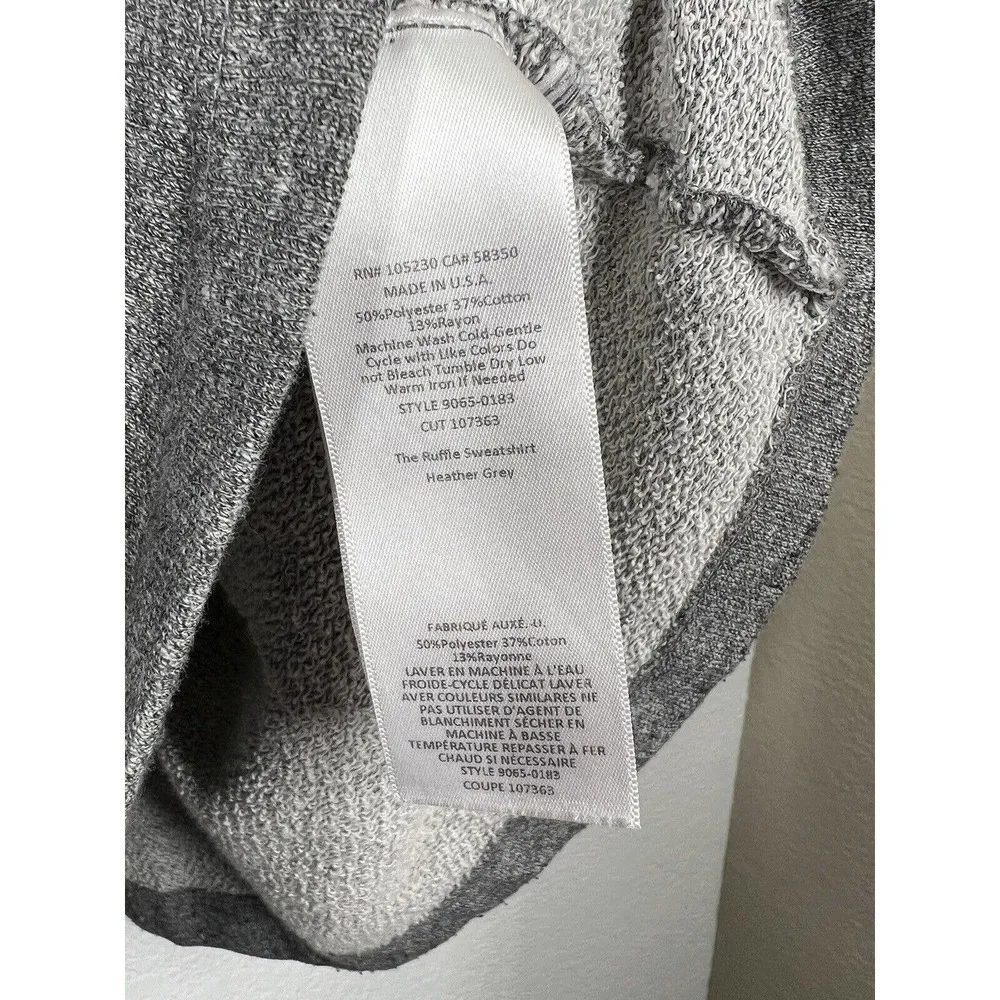 Current Elliott The Ruffle Sweatshirt Size 1 Small S Gray - Image 5