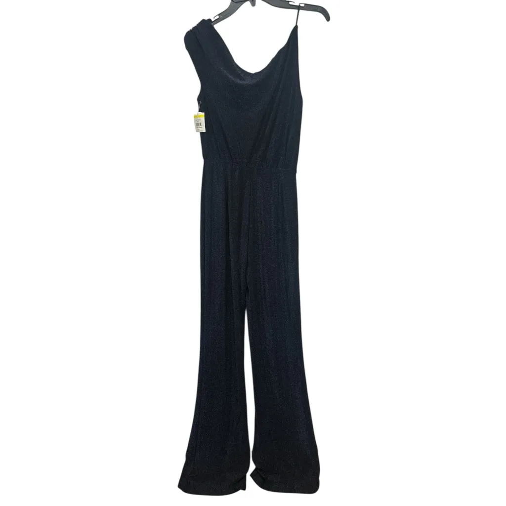 Petal And Pup Heather One Shoulder Jumpsuit Size XS Navy Shimmer Asymmetrical - Image 3