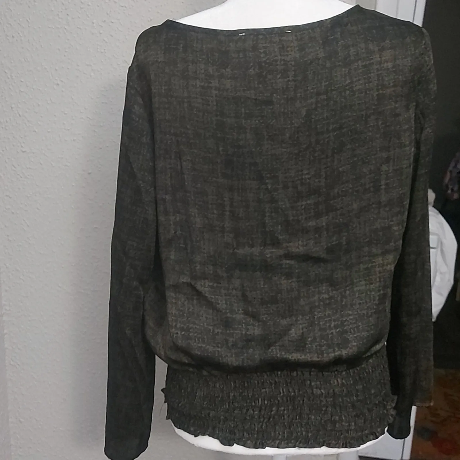 MICHAEL Michael Kors Women Green Long Sleeve Blouse S Office Siren Corporate - Image 2