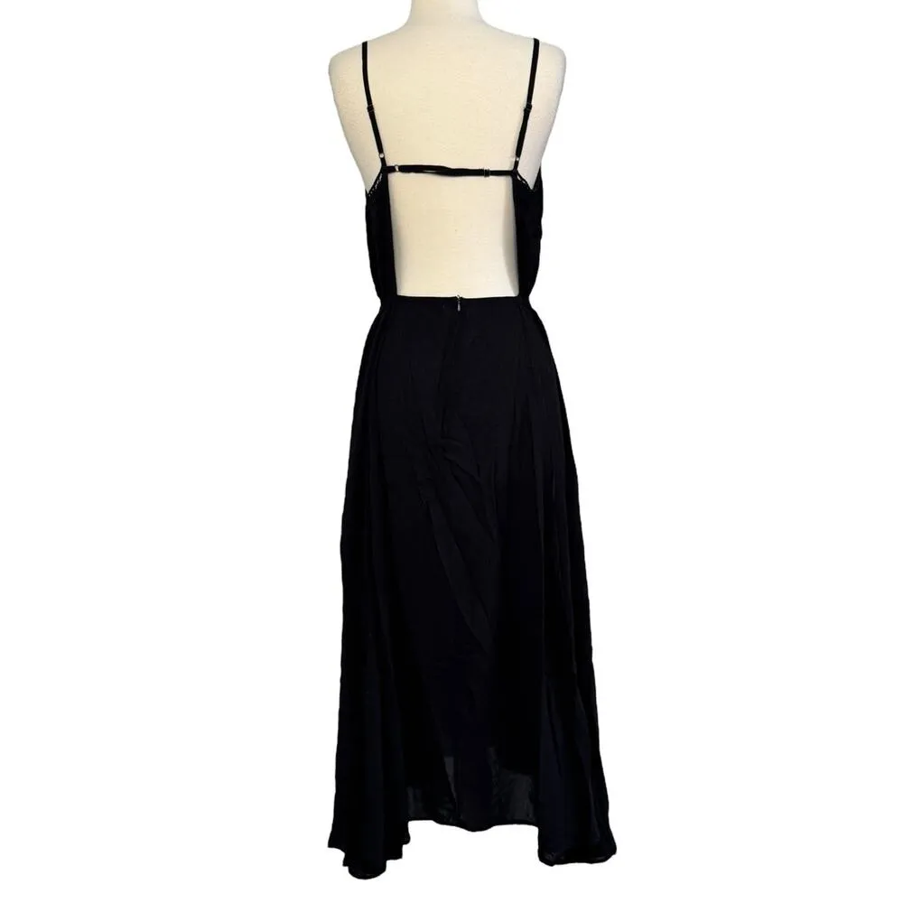 TIGANI LUX Handmade Cut Out Backless Black Midi Summer Dress Flowy Beachy Size M Size M - Image 11