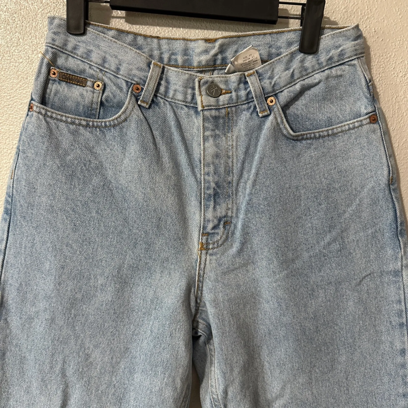 Vintage Calvin Klein Mom Jeans High Waist Light Wash Denim Womens Size‎ 10 - Image 2