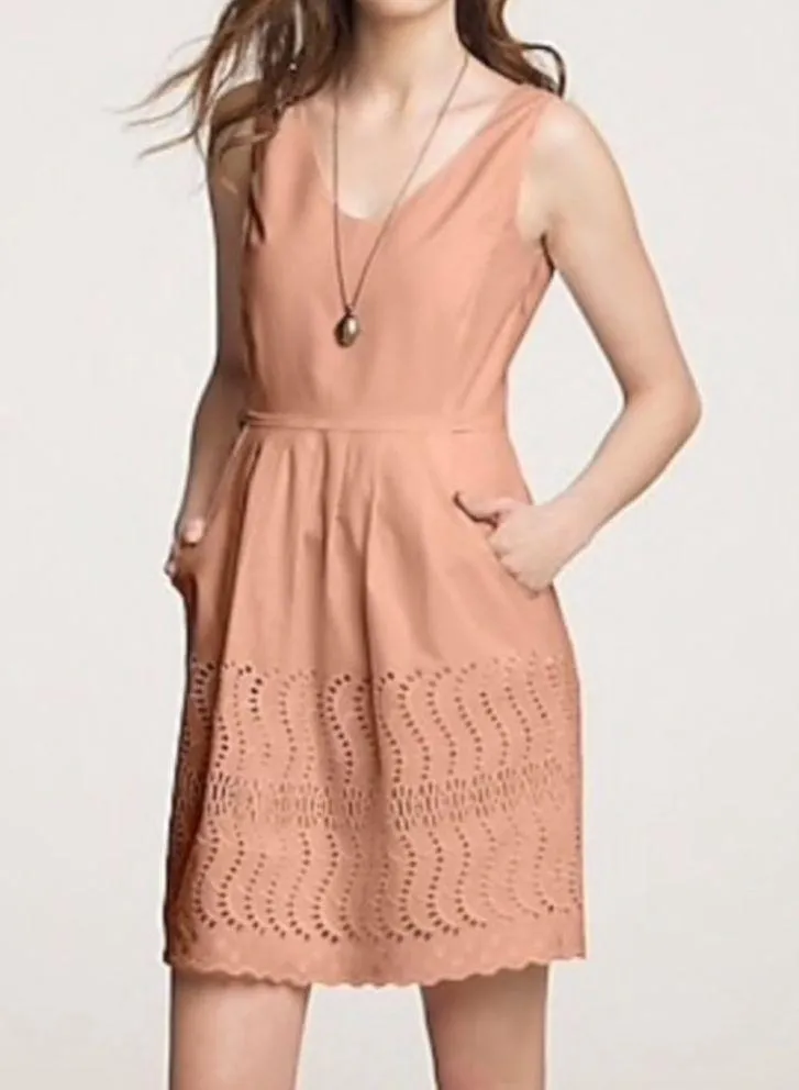 J. Crew White Delaney Eyelet Shift Dress with Pockets 4 Small - Image 2