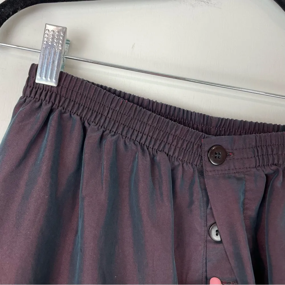 Vtg Y2K Holographic Trouser Pants High Rise Pull On Straight Wide Leg Sz Small Purple - Image 7