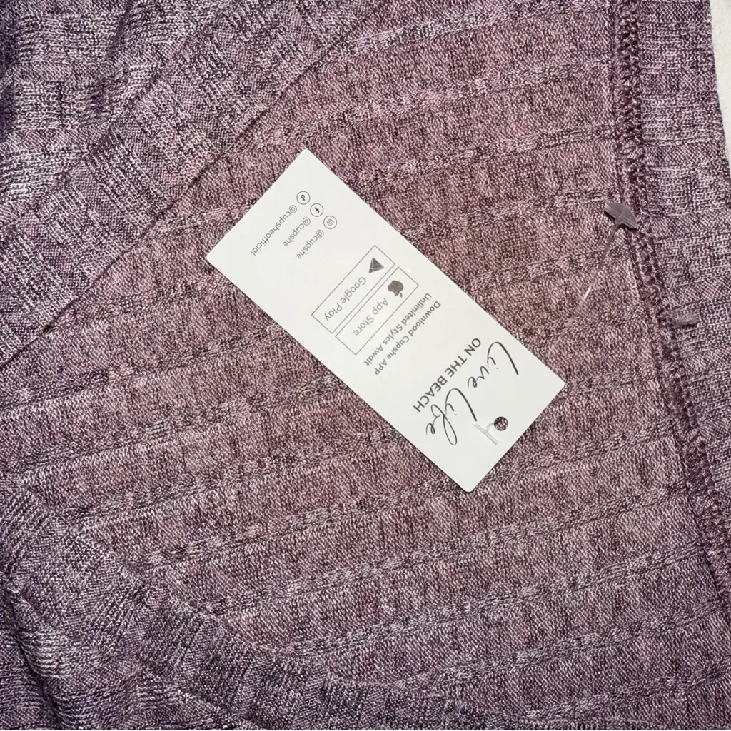 Cupshe Heathered Purple Knit Pajama Set - Image 4