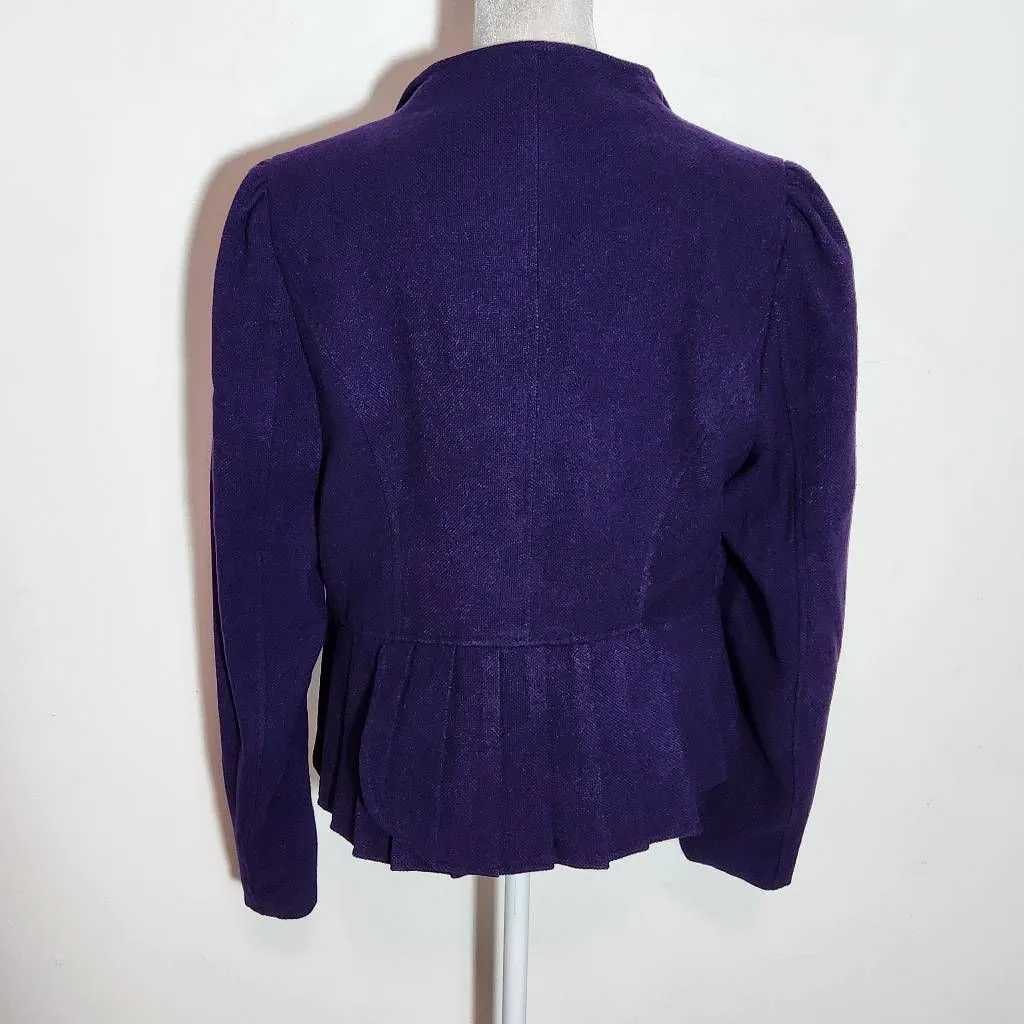 Ambition Purple Blazer with Pleated Detail NWOT Size Large Purple Women's Blazer - Image 6