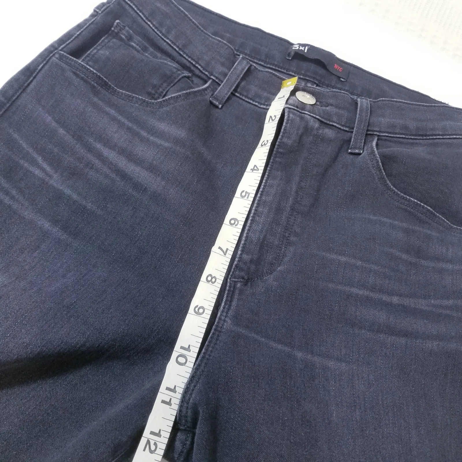 3x1 NYC Skinny Jeans Black High Rise Frayed Hem Denim - Image 6