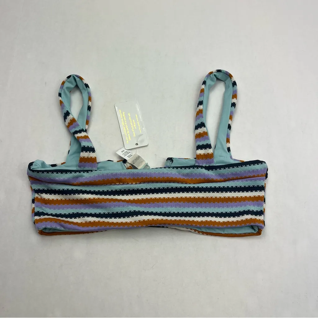 L*Space Lee Lee Top V Wire Center Pull Over Bikini Top Stripe Medium NEW *FLAW‎ - Image 13