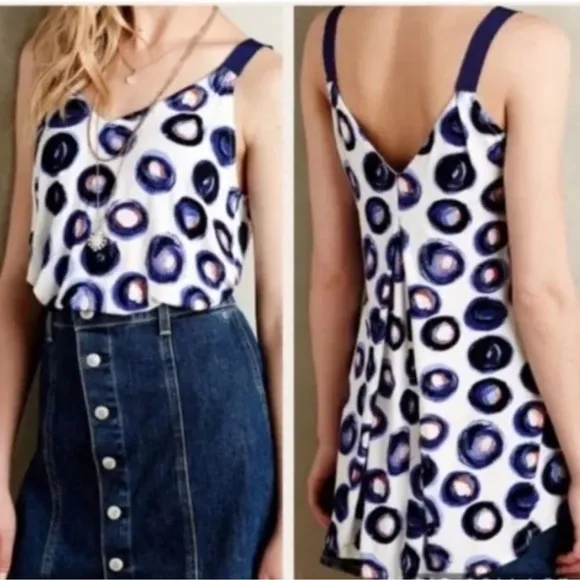 Anthropologie Akemi & Kin Orabel Circles V Neck High Low Tank Top - Image 3