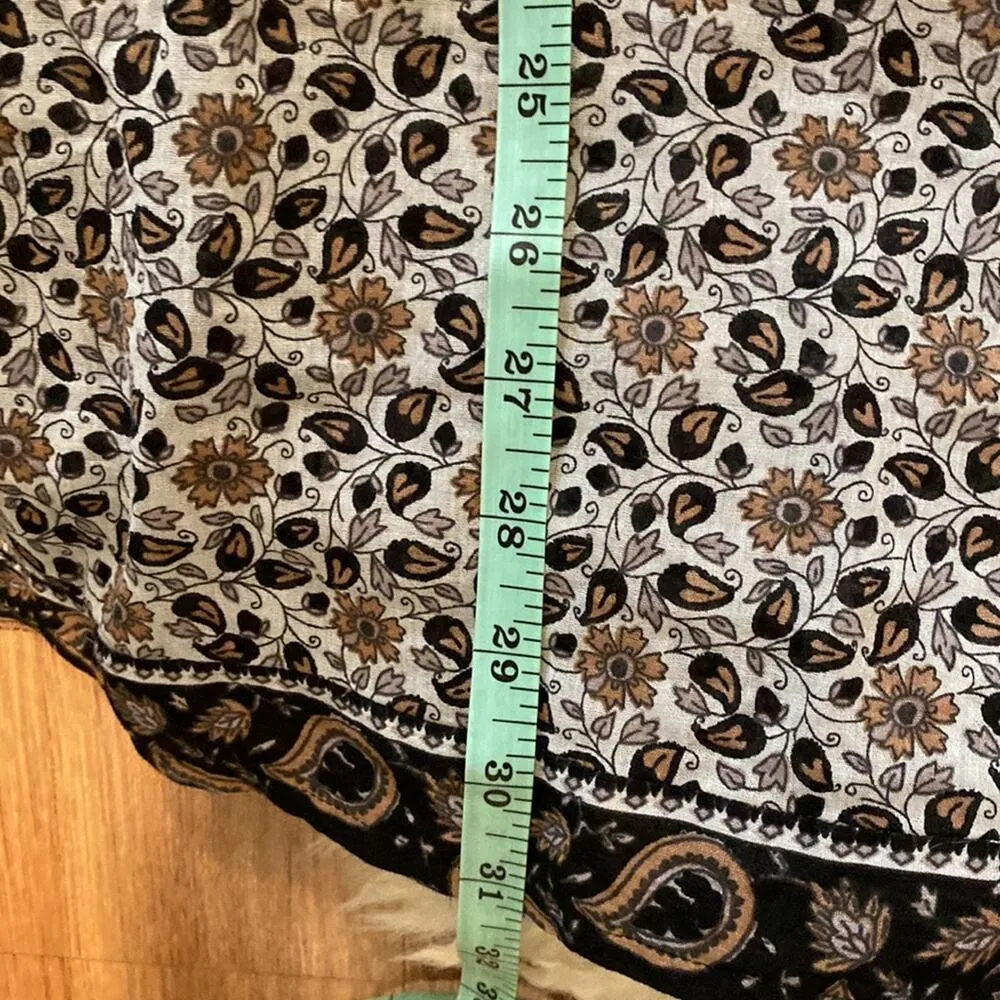 Soft Joie Daria Lightweight Tunic Top/Dress/Coverup Floral Tassels EUC Sz M Black Size M - Image 9