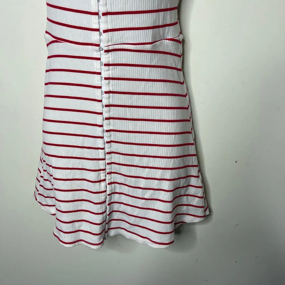 Reformation Nellie Red Striped Rib Mini Dress sz S - Image 6