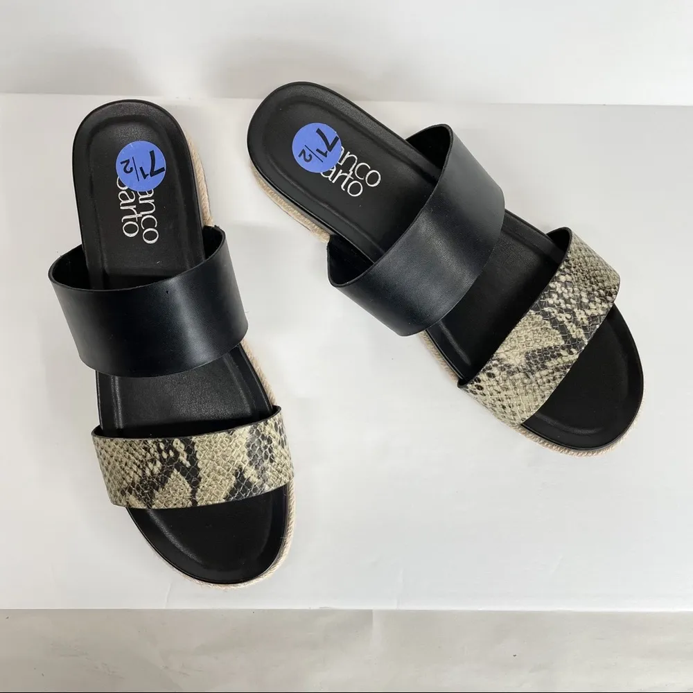 Franco Sarto Snake Print Espadrille Slide Sandals - Image 8