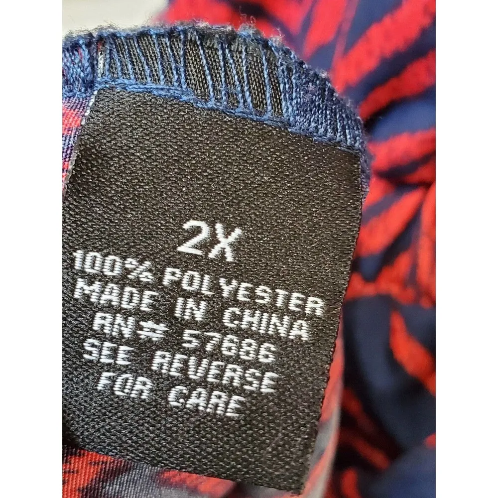 New Look Women Blue & Pink Polyester Round Neck Sleeveless Knee Length Dress 2X - Image 12