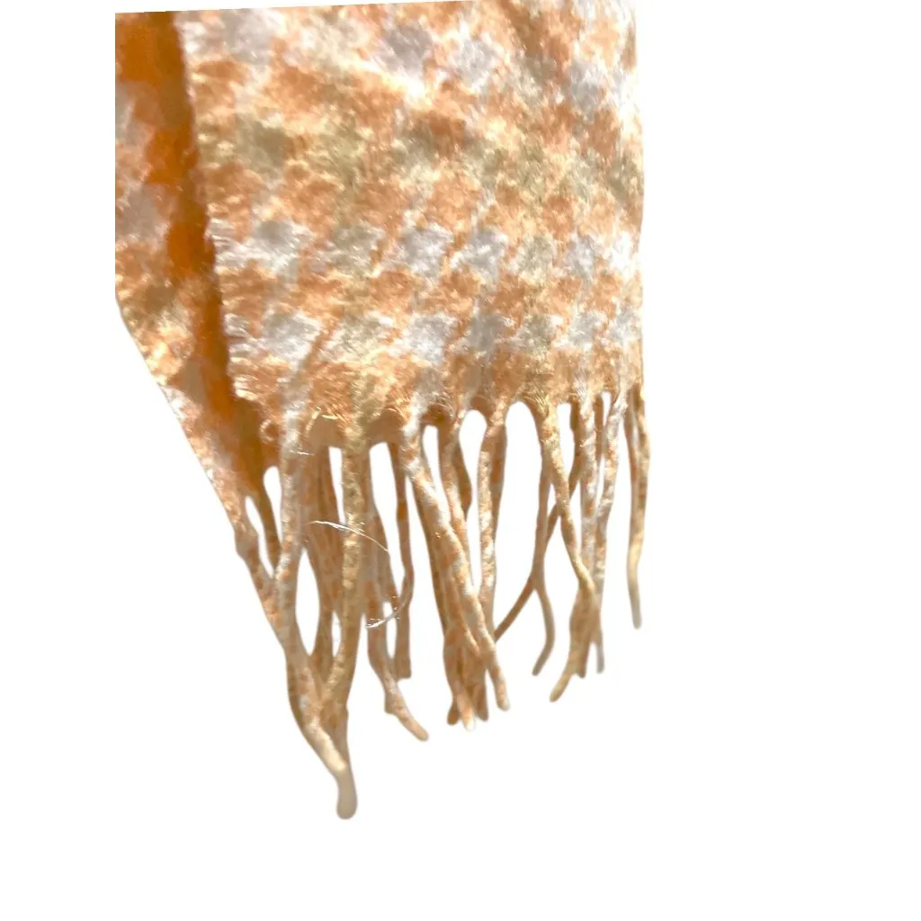 Houndstooth Print Scarf Peach One Size - Image 6