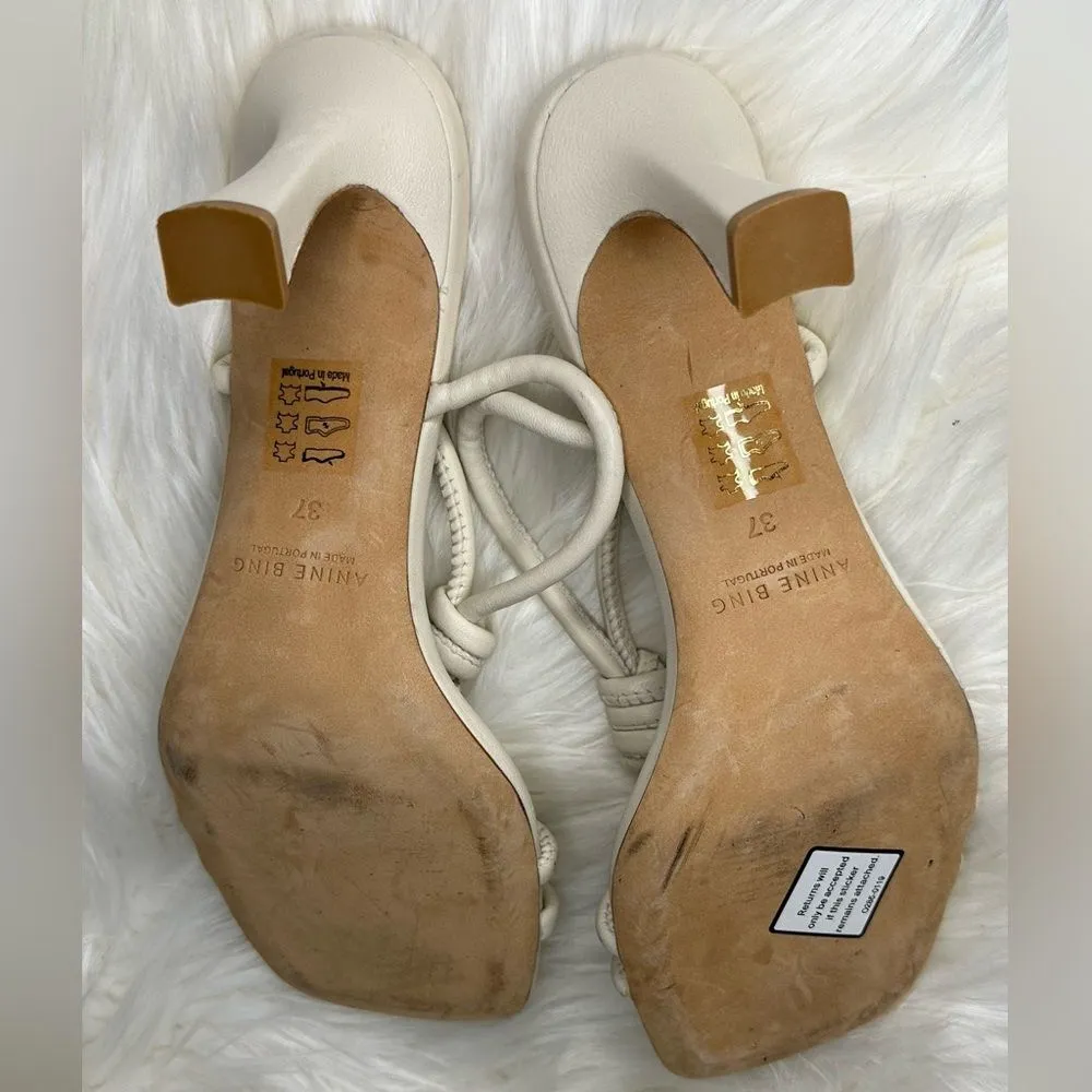Anine Bing Vanina Spool Strappy Bridal Slip On Heels Size 37 - Image 9