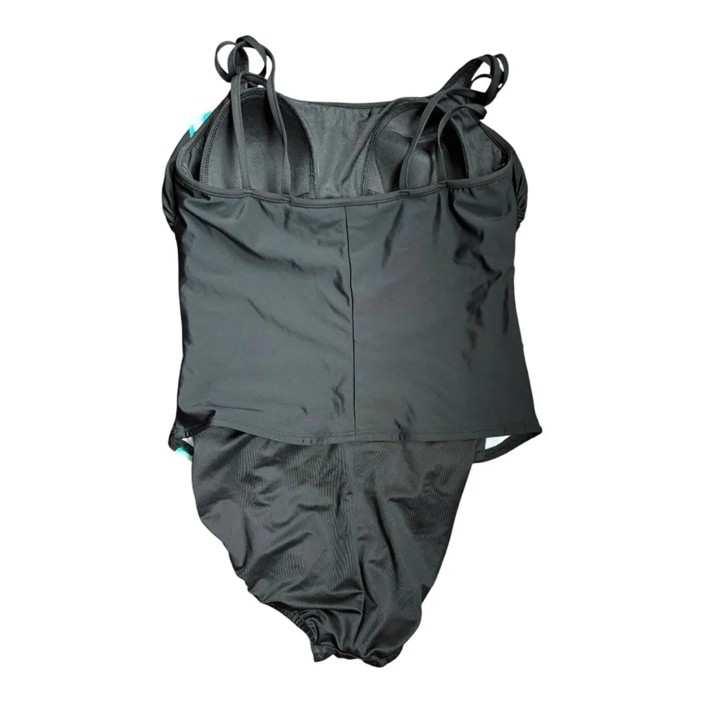 Miraclesuit Fauxkini Caribbean Blue One Piece Swimsuit Style 1742 Size 14L - Image 7