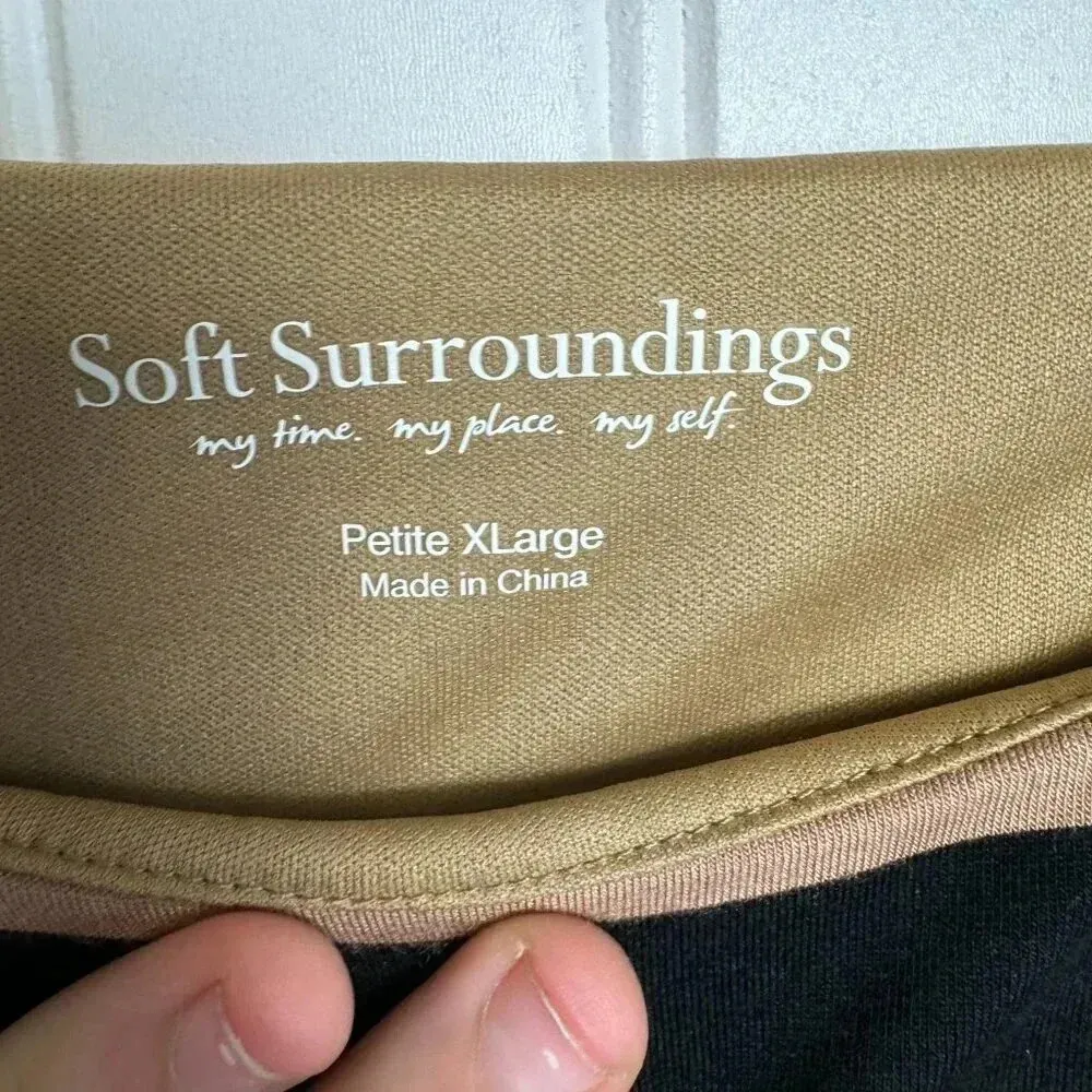 Soft Surroundings Black Tan Stripe Sleeveless Maxi Dress "Here To Infinity" F34 - Image 4