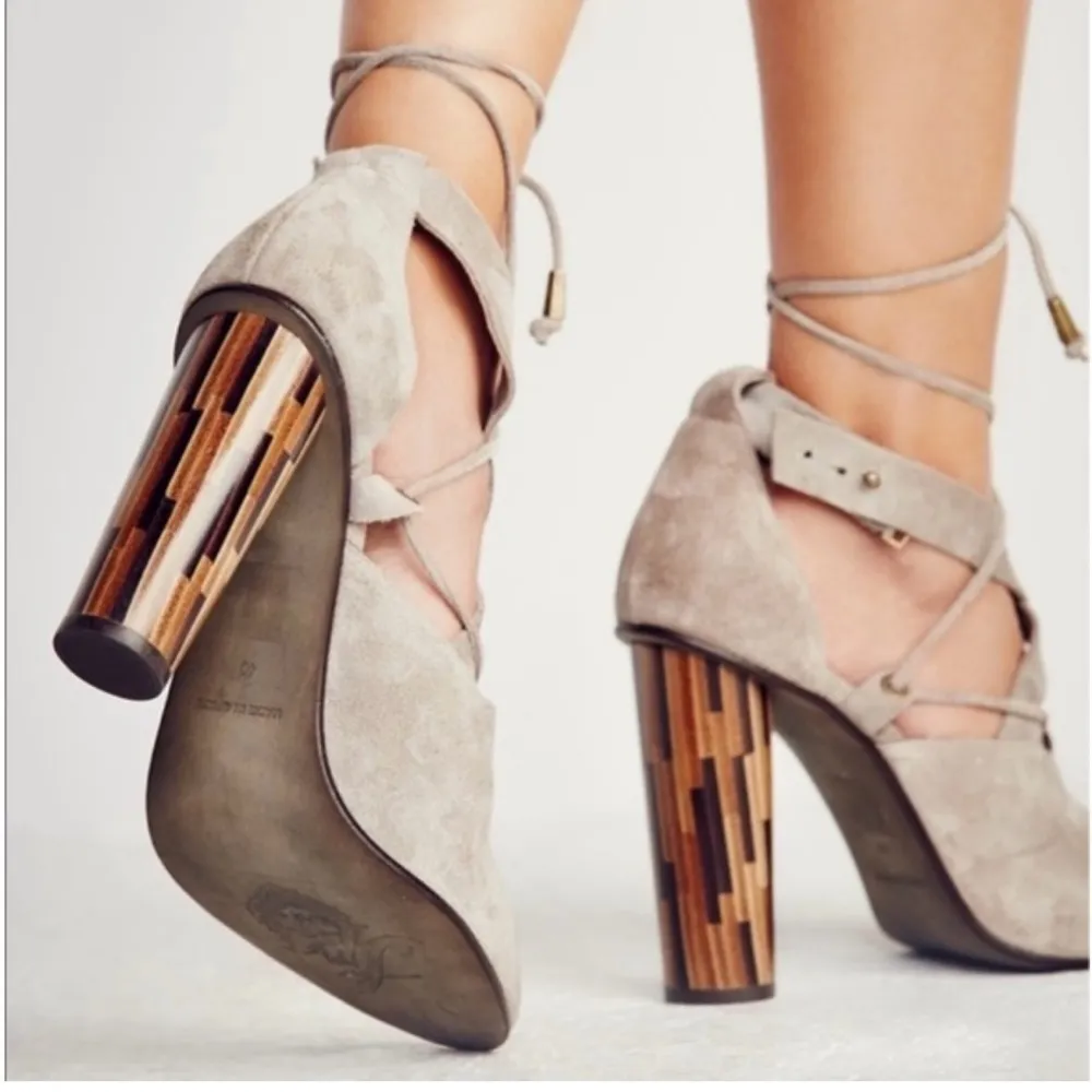 Free People Nouvella Wrap Taupe Heels Taupe, Sz EU39 - Image 2