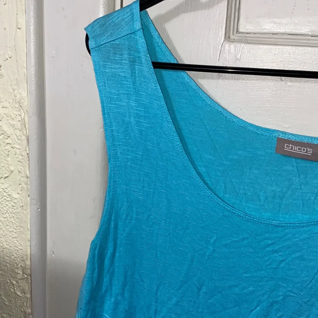 Chico’s Light Blue Heathered Stretchy Tank Top - Image 4