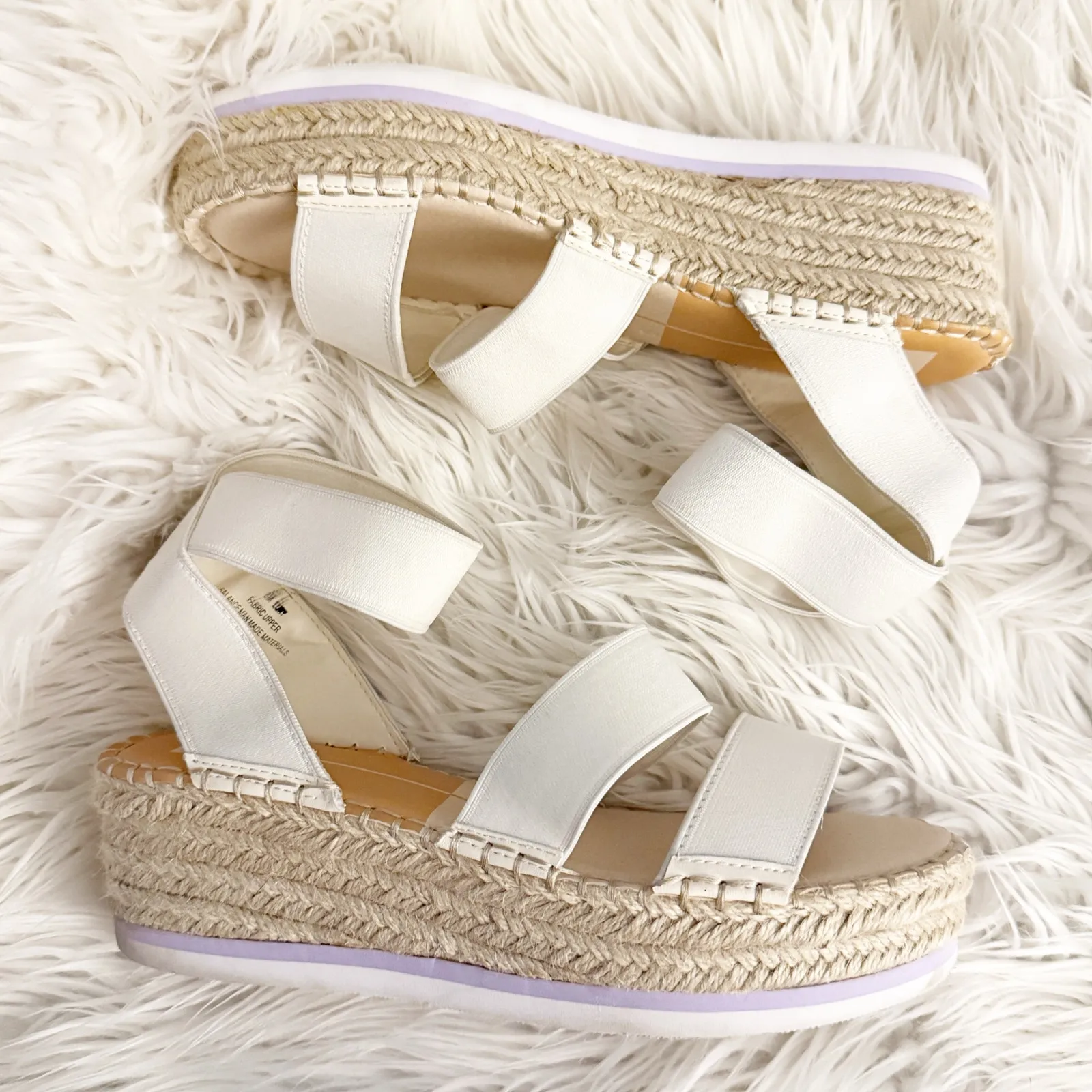 DOLCE VITA | Shoes Coral Elastic Espadrille Sandals Wedge White Jute Heels | 8.5 - Image 2