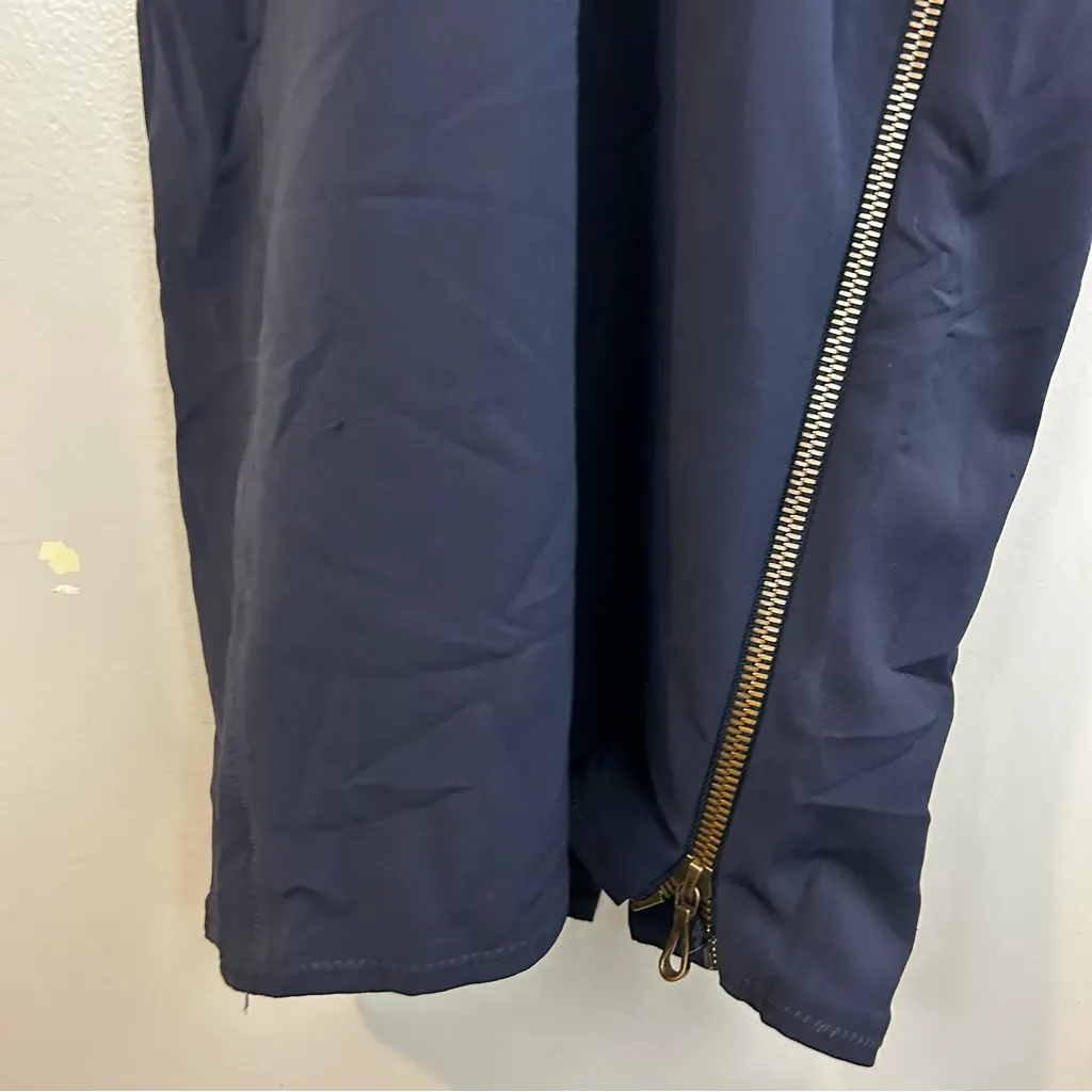 Lanvin 2011Alber Elbaz Navy Blue Split Neck Dolman Sheath Midi Dress Size 8 - Image 10