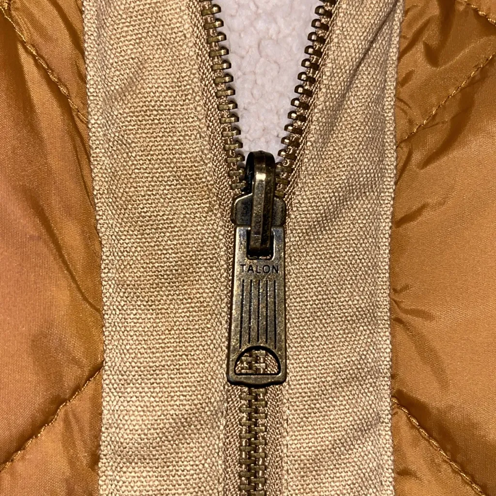 Vintage Unisex Eddie Bauer South REVERSIBLE Brown Quilted Vest Sherpa Lining - Image 5