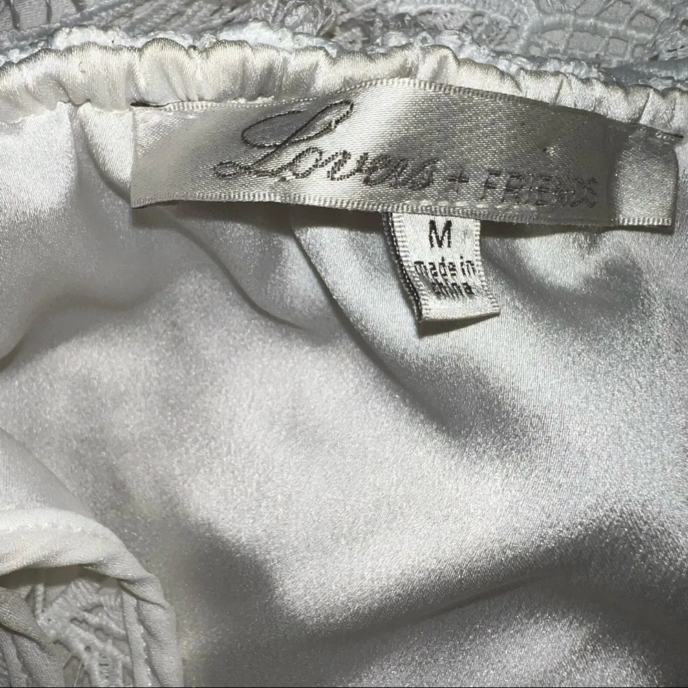 Lovers + Friends Dream Vacay White Floral Lace Mini Dress M - Image 4