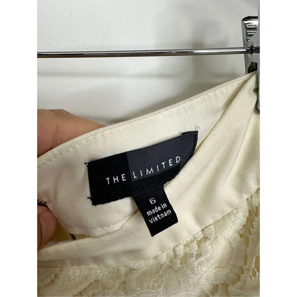The Limited Skirt Womens Floral A-line Lace Cream Size 6 - Image 4
