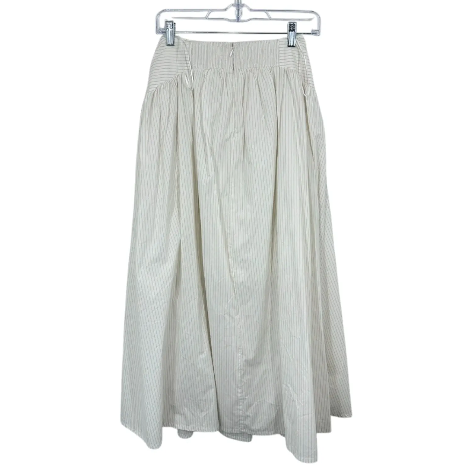 PARKER Julienne Striped White Pleated Maxi Skirt Pockets Size 2 Classic NWOT - Image 3