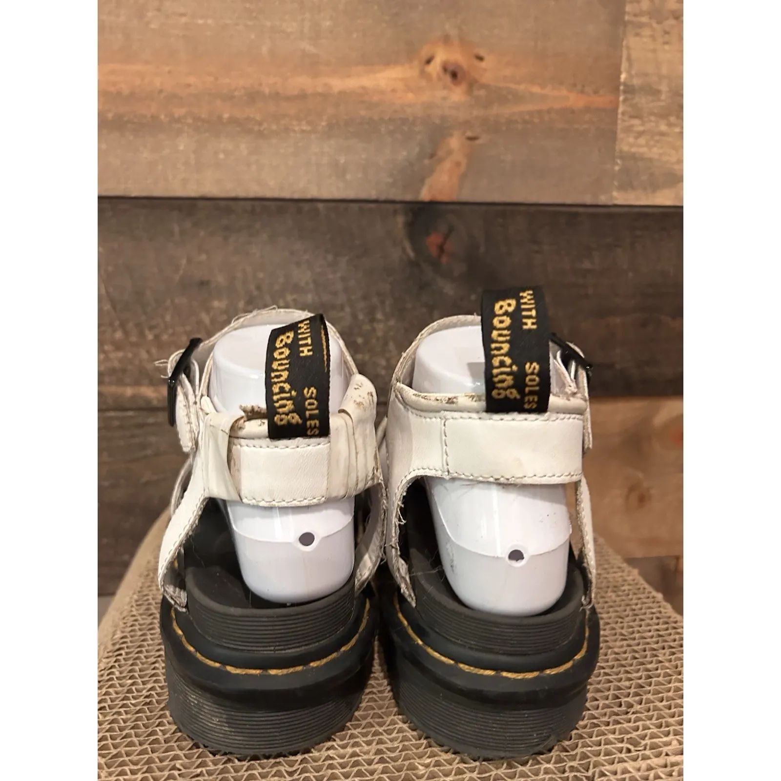 Dr. Martens Doc Blaire Sandals Womens Size 6 White Leather Strappy Gladiator - Image 6