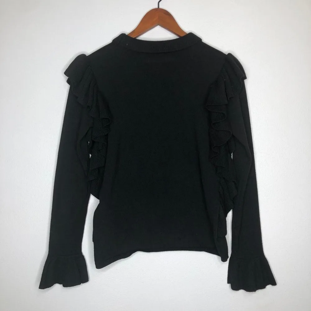 English Factory Ruffle Turtleneck Sweater Black - Image 2
