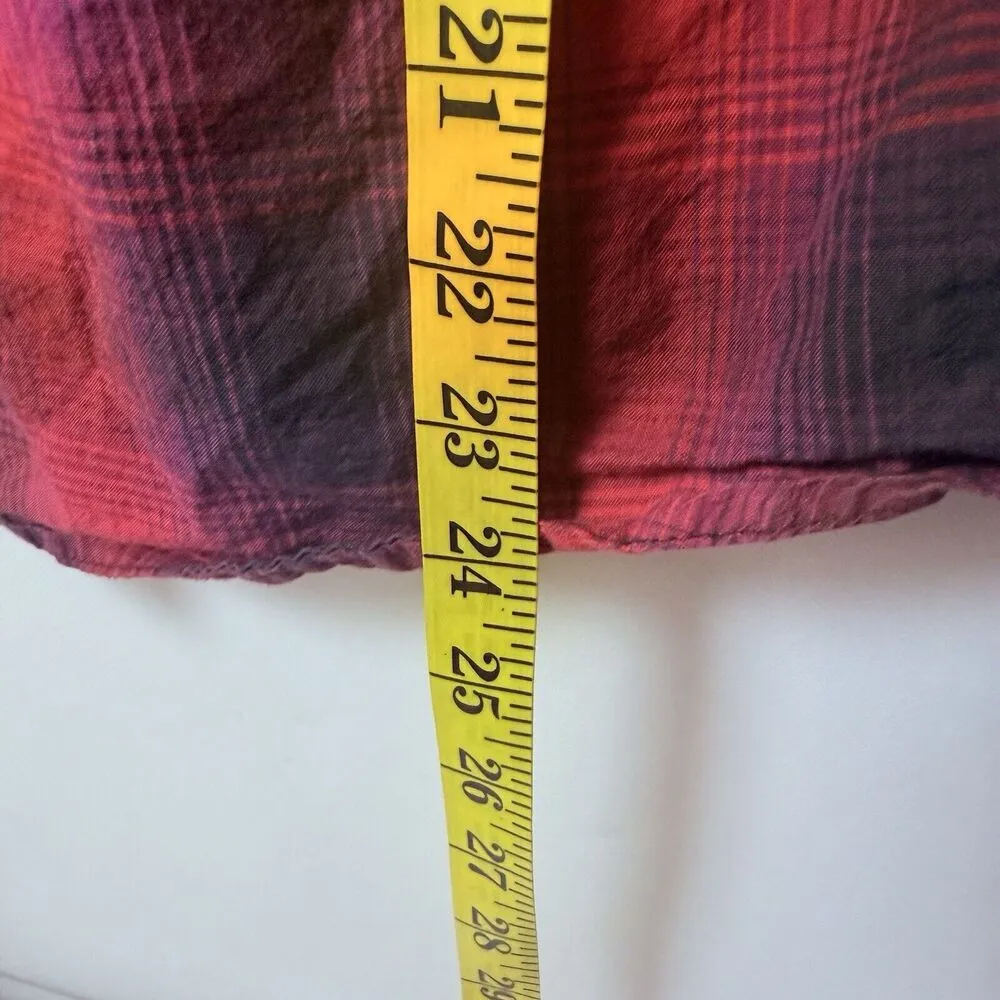 Panhandle Shirt Womens Large Red Plaid Pearl Snap Westerncore Rodeo Cowgirl Boho - Image 7