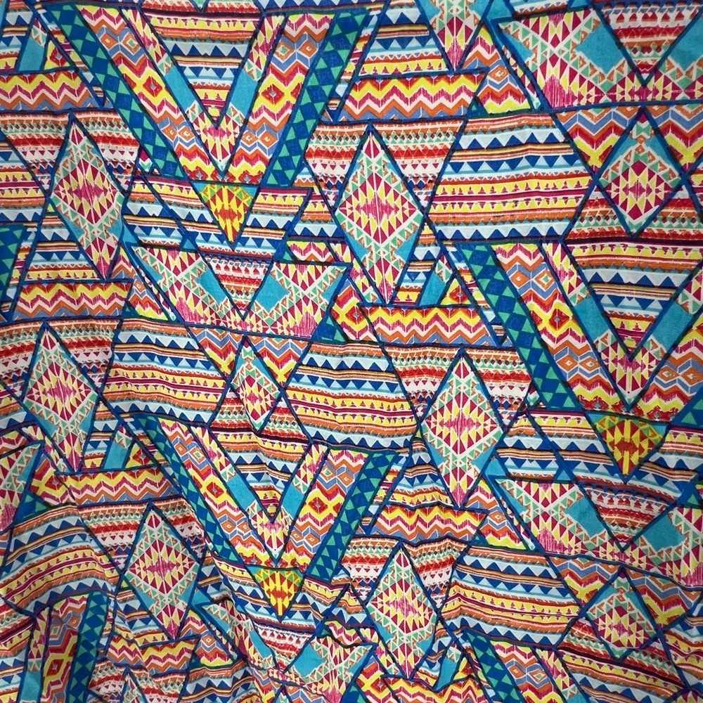 Kori America fringe kimono s/m colorful Aztec geometric lightweight coverup - Image 5