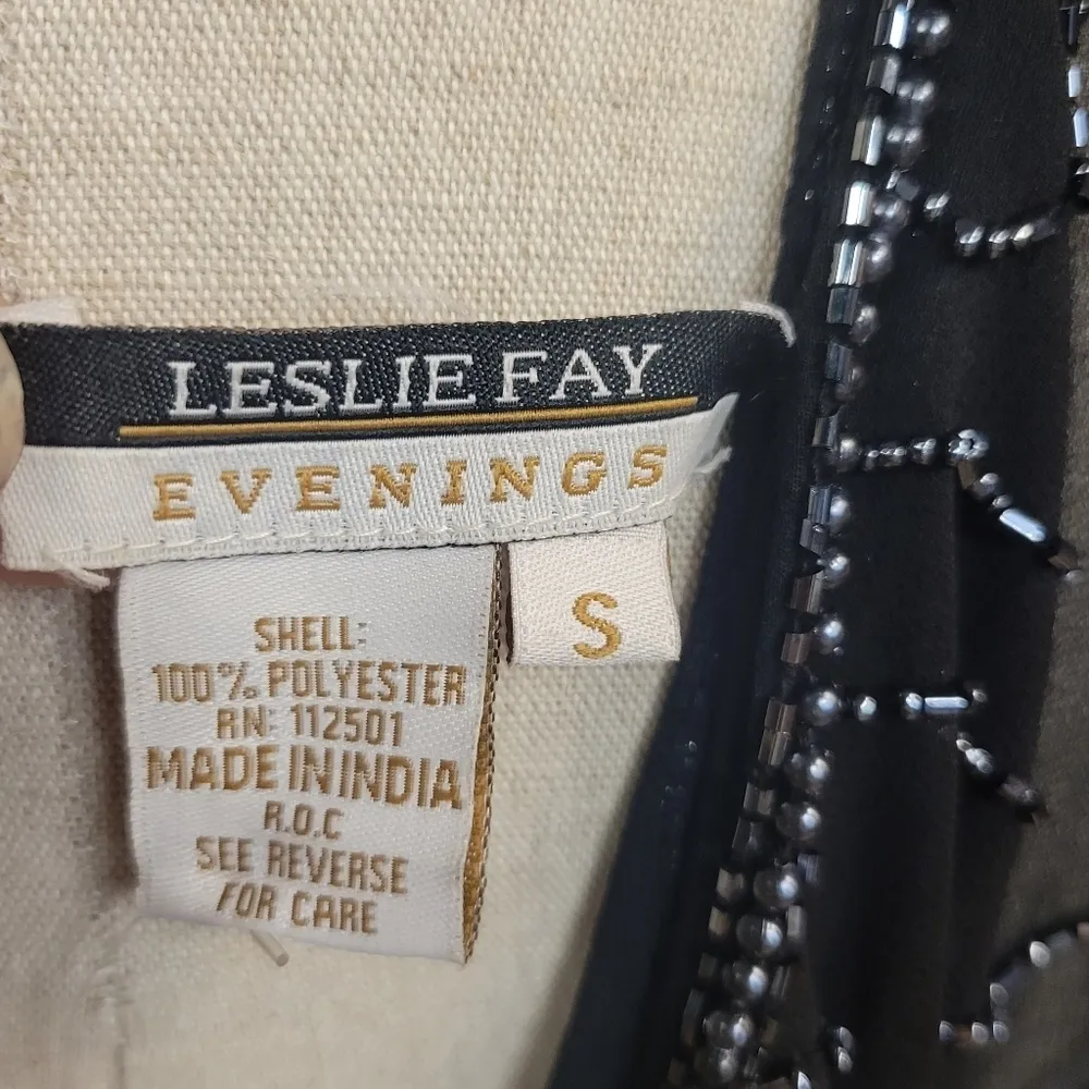 Leslie Fay Evening Beaded Open Front Cardigan - Image 7