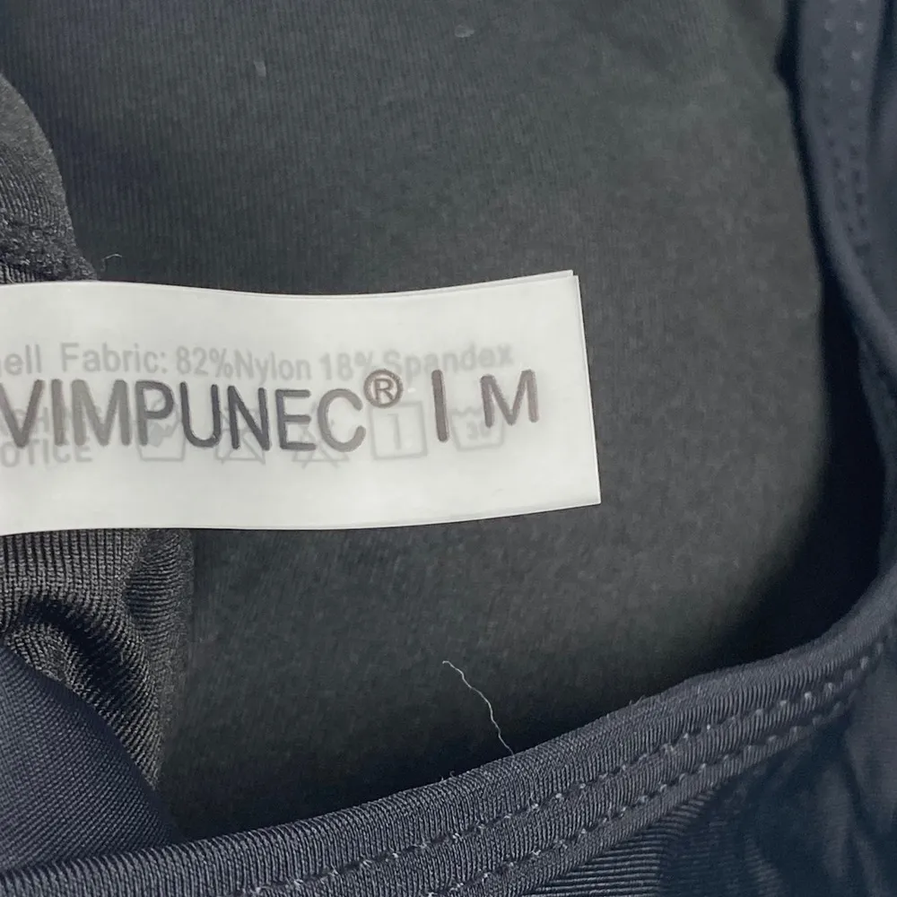 VIMPUNEC Ruffle One Shoulder Swim Top Women's Size M Trendy Fashionable Black Size M - Image 4