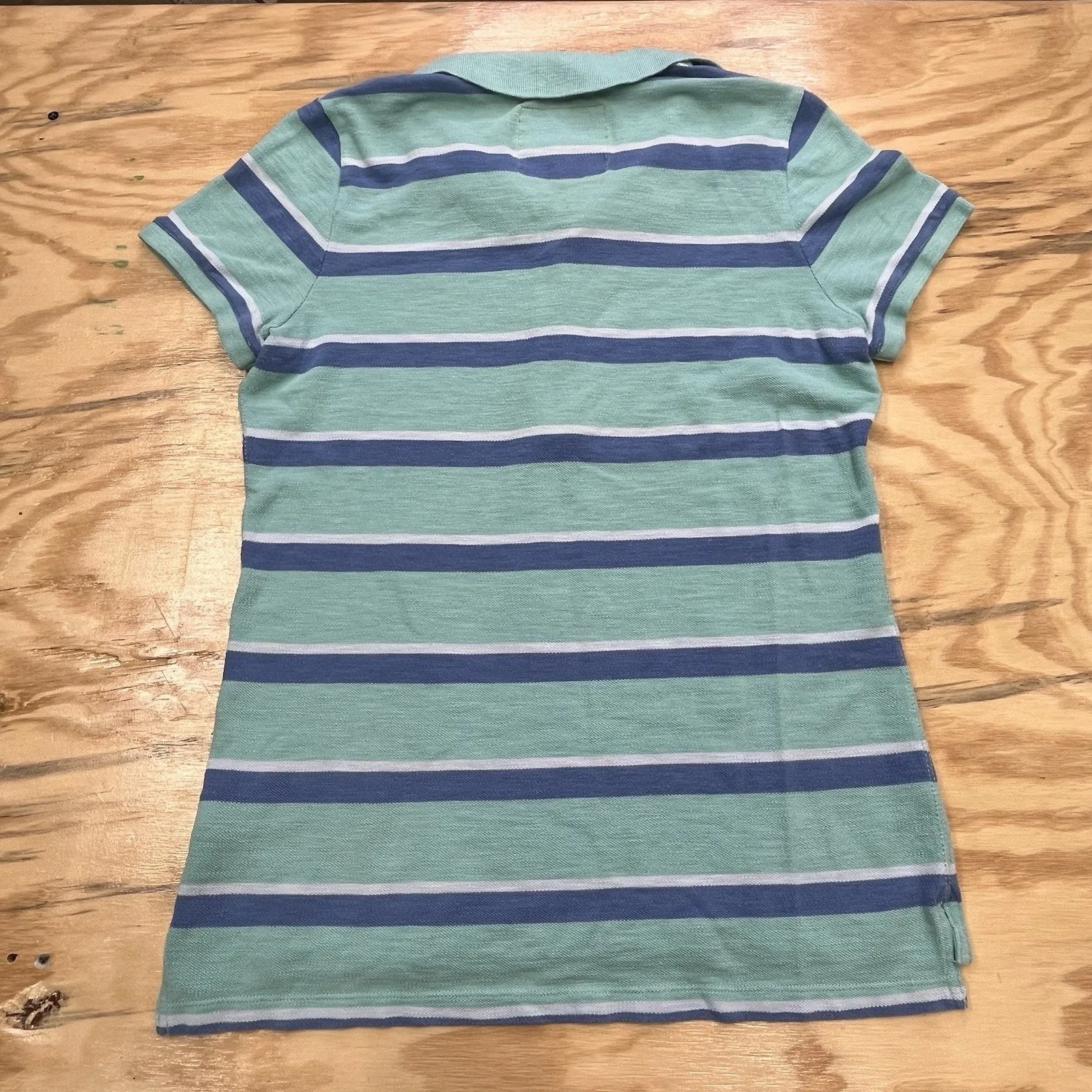 American Eagle Y2K Henley Polo Baby Tee Women's Large Green Preppy Bella Elena - Image 4