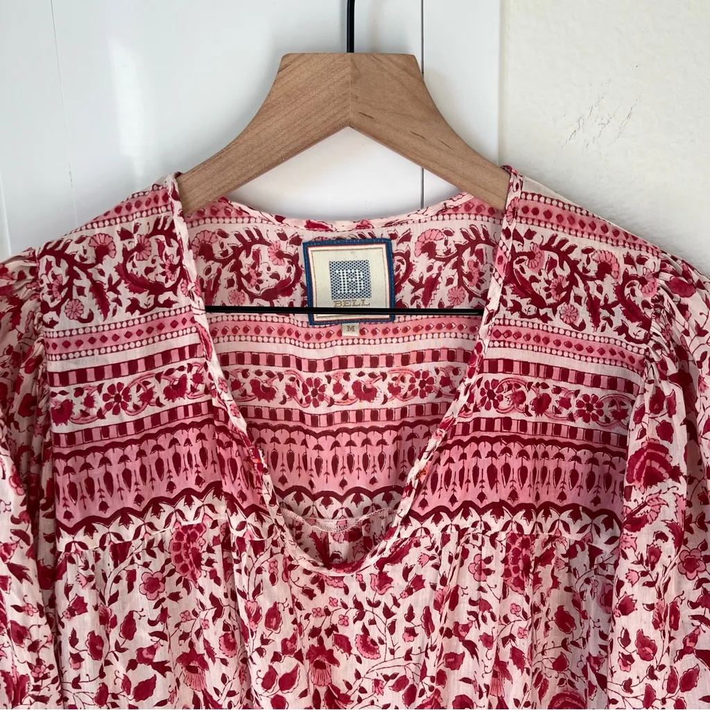 Bell by Alicia Bell Silk Cotton Floral Ari Mini Dress in Pink and White - Image 4