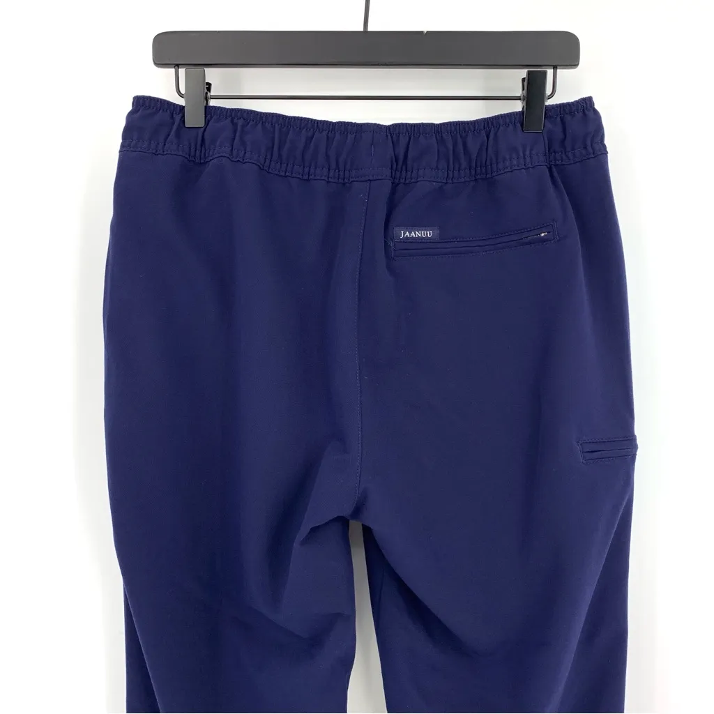 JAANUU Bundle x2, Women's 5-Pocket Skinny Scrub Jogger Navy Blue Black M - Image 8