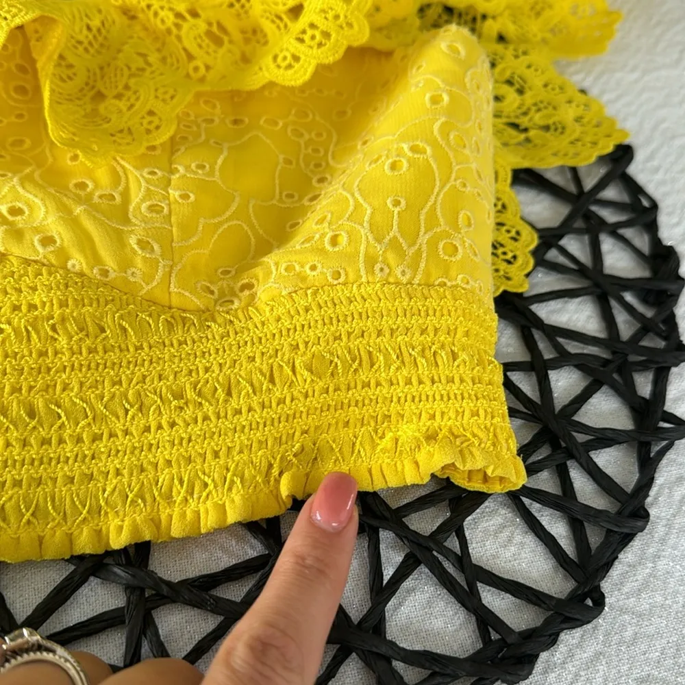 ALICE + OLIVIA Bleeker Ruffled Lace Crop Top, SZ Medium, $250 - Image 9