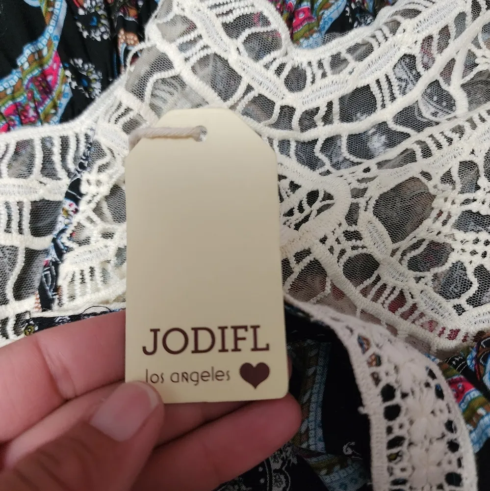 Jodifl black paisley tunic dress size medium - Image 8