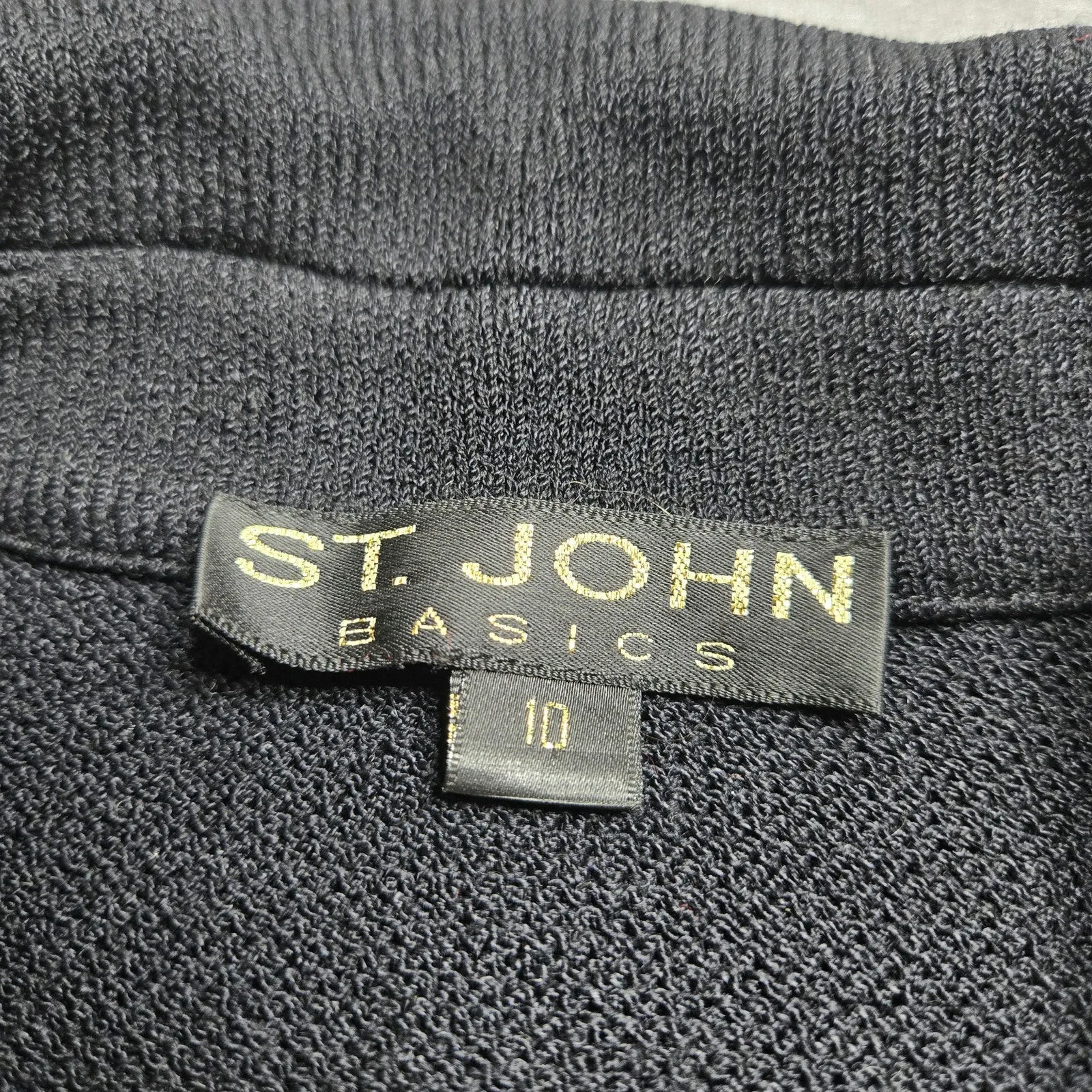 St. JOHN Basics Black Knit Santana Women's Blazer Size: 10 - Image 4