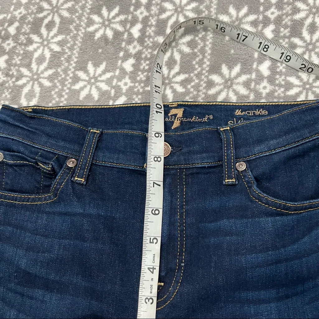 NEW 7 FOR ALL MANKIND ANKLE SKINNY WITH WAVE HEM IN SERRANO‎ NIGHT SIZE 27 - Image 9