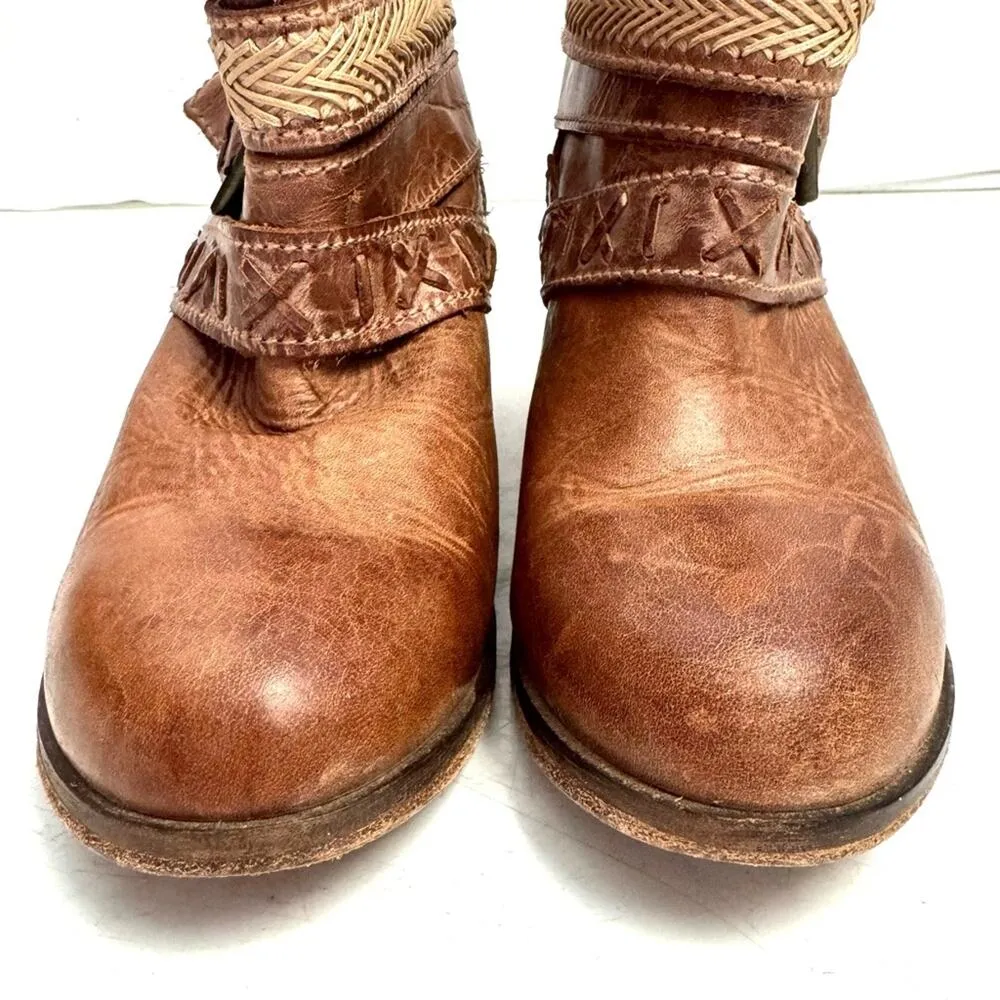 Corral Tan Leather Women's Short Ankle Boots Booties Size 6.5 - Image 2