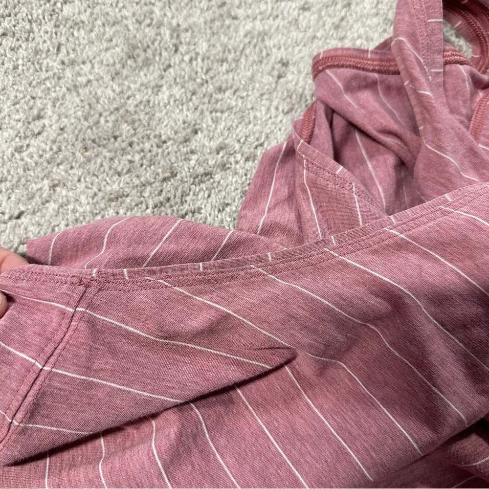 Lululemon Love Tank Pleated Short Serve Stripe Heathered So Merlot White Size 4 - Image 12