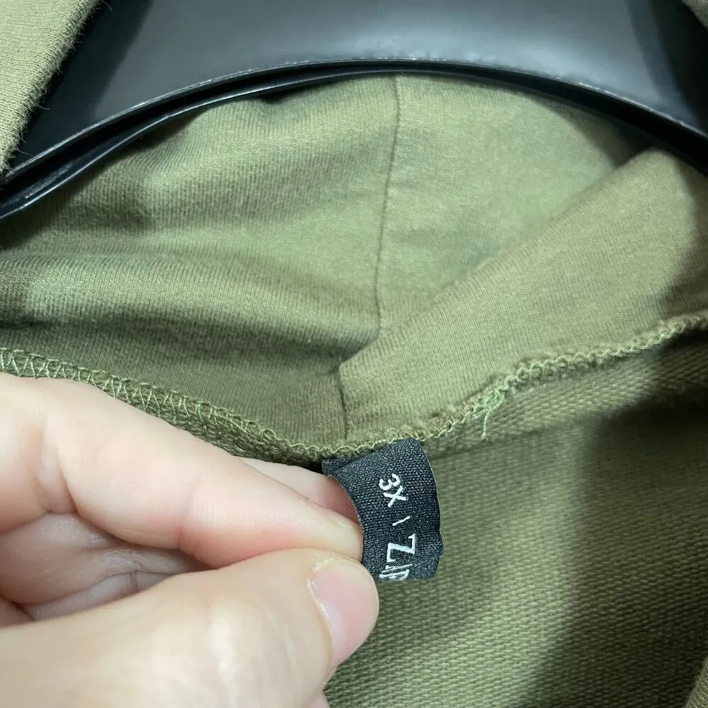 Zaful Women's Army Green Plus Size Cropped Sweatshirt - Size 3X - Cowl Neck Top - Image 6